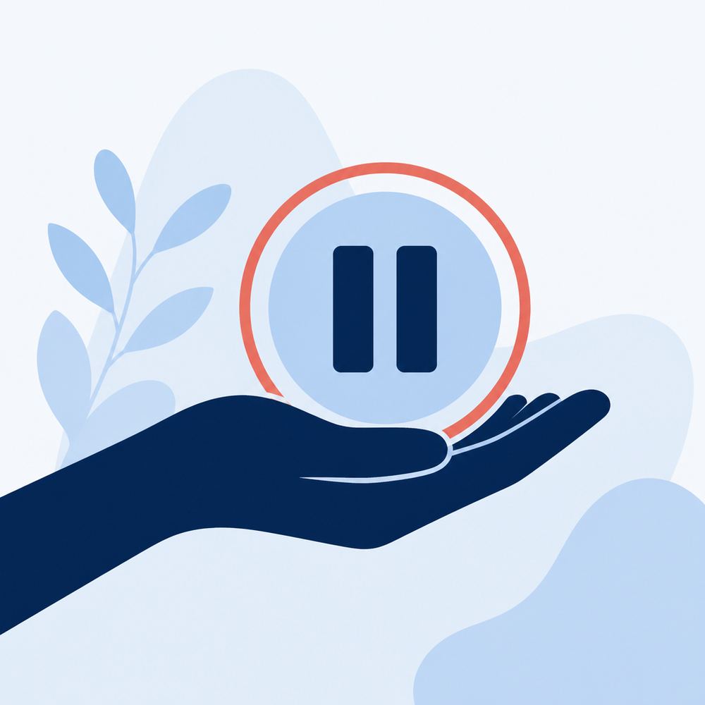 Pause symbol illustration for safer play